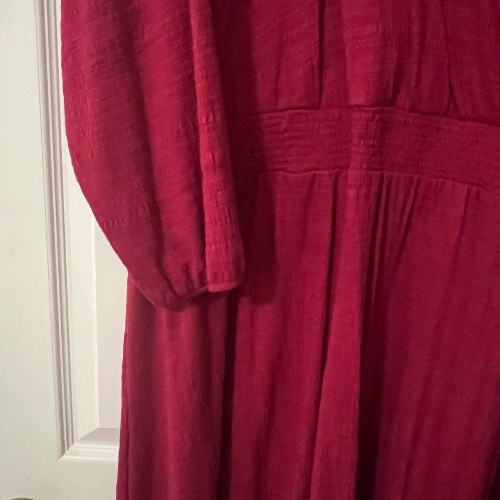 Lularoe Jody Long Sleeve Peasant Dress Maroon View 4